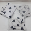 8 Pieces Baby Bedding White Black Hearts - VOL 13