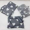 8 Pieces Baby Bedding grey white hearts - VOL 16
