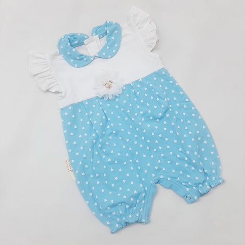 Baby Girl Romper Flower Hearts
