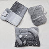 8 Pieces Baby Bedding Black And Grey Stars
