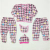 5 Pieces Baby Suit For Winter Pink Check Crown Hearts