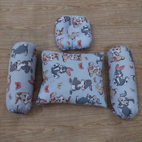 4 pieces Pillow Set Grey Bunny