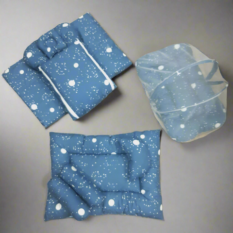 8 Pieces Baby Bedding Set Blue White Circles VOL-9-5