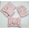 8 Pieces Baby Bedding  pink grey hearts- VOL 37