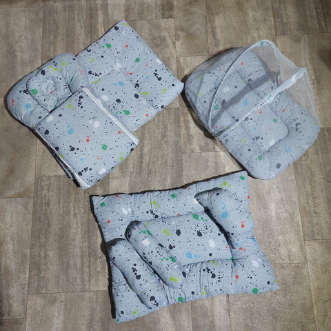 8 Pieces Baby Bedding Grey paint printed - VOL 11