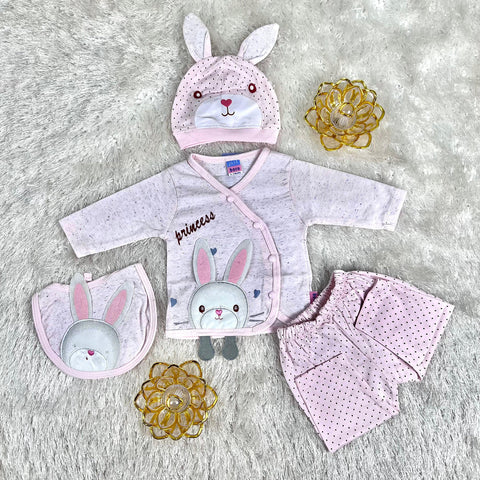 4 Pieces Baby Suits For Summer princess rabbit